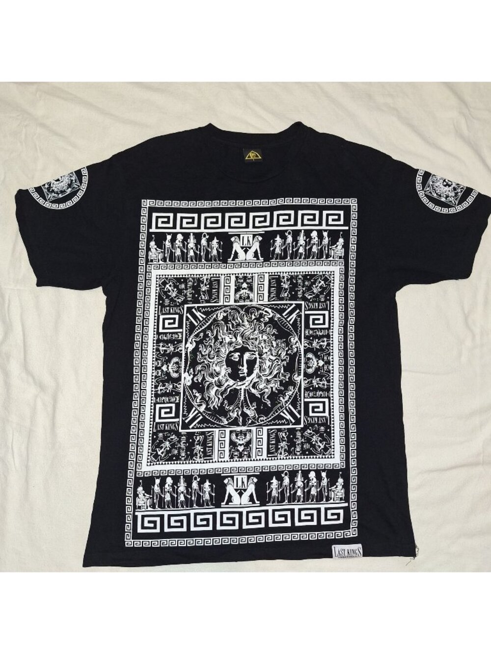 Last Kings Black Graphic T Shirt Short Sleeve Egyptian Mens L Egyptian Print